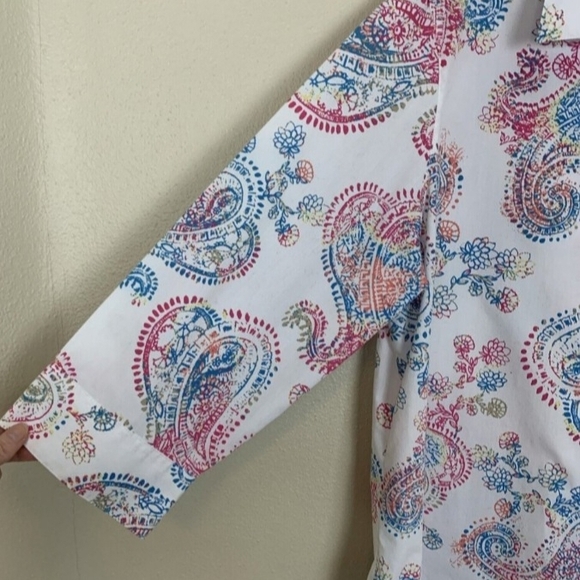Foxcroft Multicolor Paisley Button Down Shirt - Picture 4 of 7